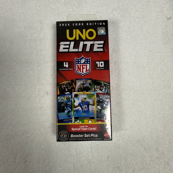 Mattel Games Other - 2025 UNO Elite NFL Core Edition Football Booster Set Plus Brand New Sealed